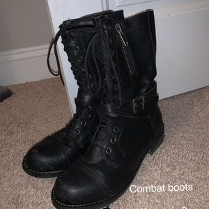 Combat boots.